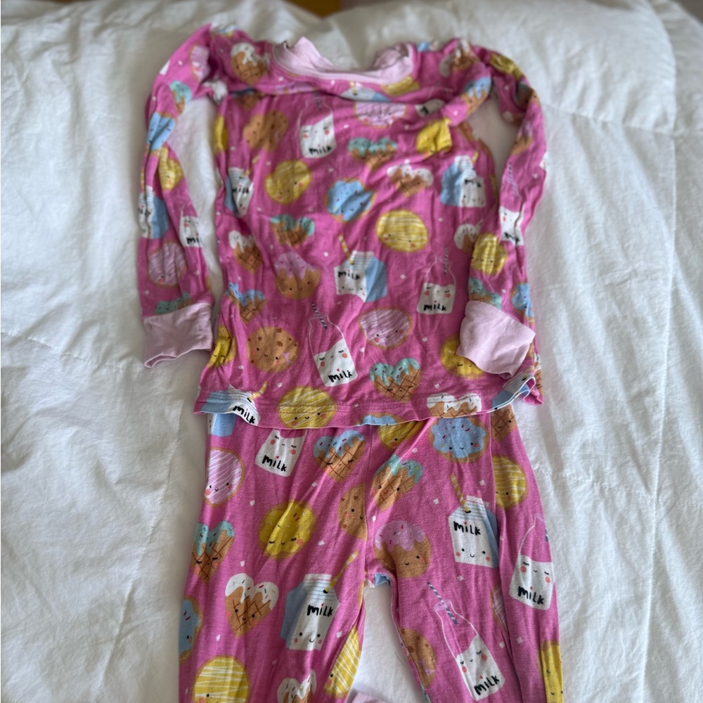 3T Pink Cookies and Milk Print Pajama Set